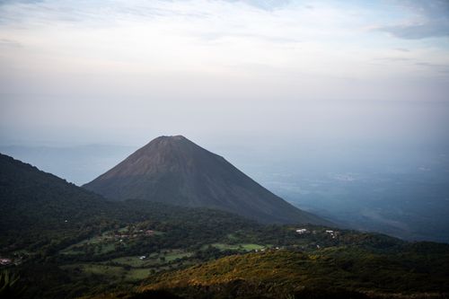 Free A breathtaking vista of the iconic Izalco Volcano in Sonsonate, El Salvador at dawn. Stock Photo