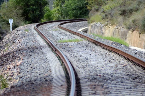 Train Tracks Winding a Mill