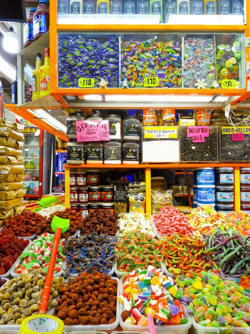 Free Vibrant candy display at Ciudad de México market featuring assorted sweets and colorful treats. Stock Photo