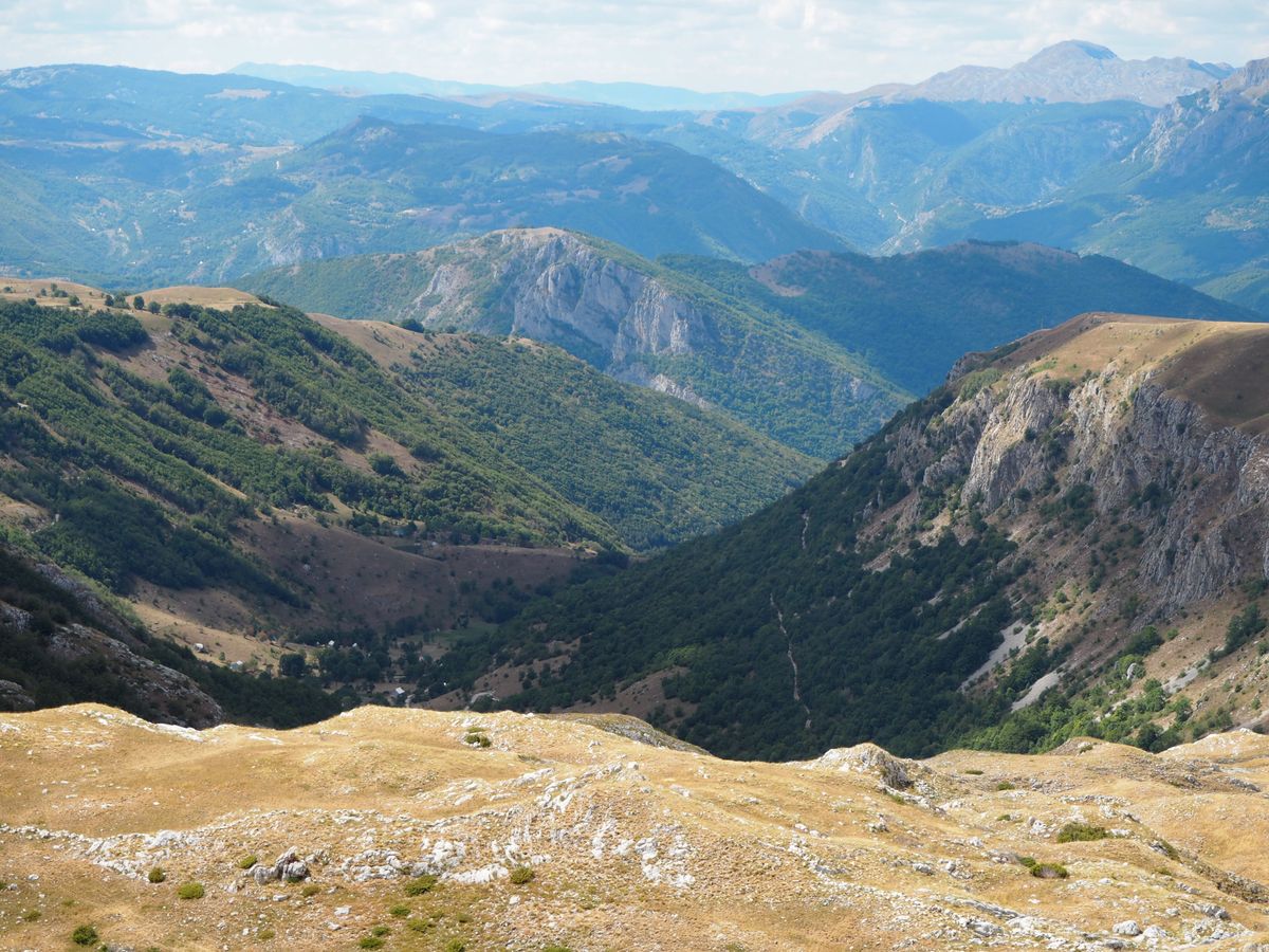 A scenic view of the Durmitor mountains in Montenegro