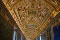 Stunning view of the ornately decorated ceiling in the Vatican Museums, a hallmark of Renaissance art.