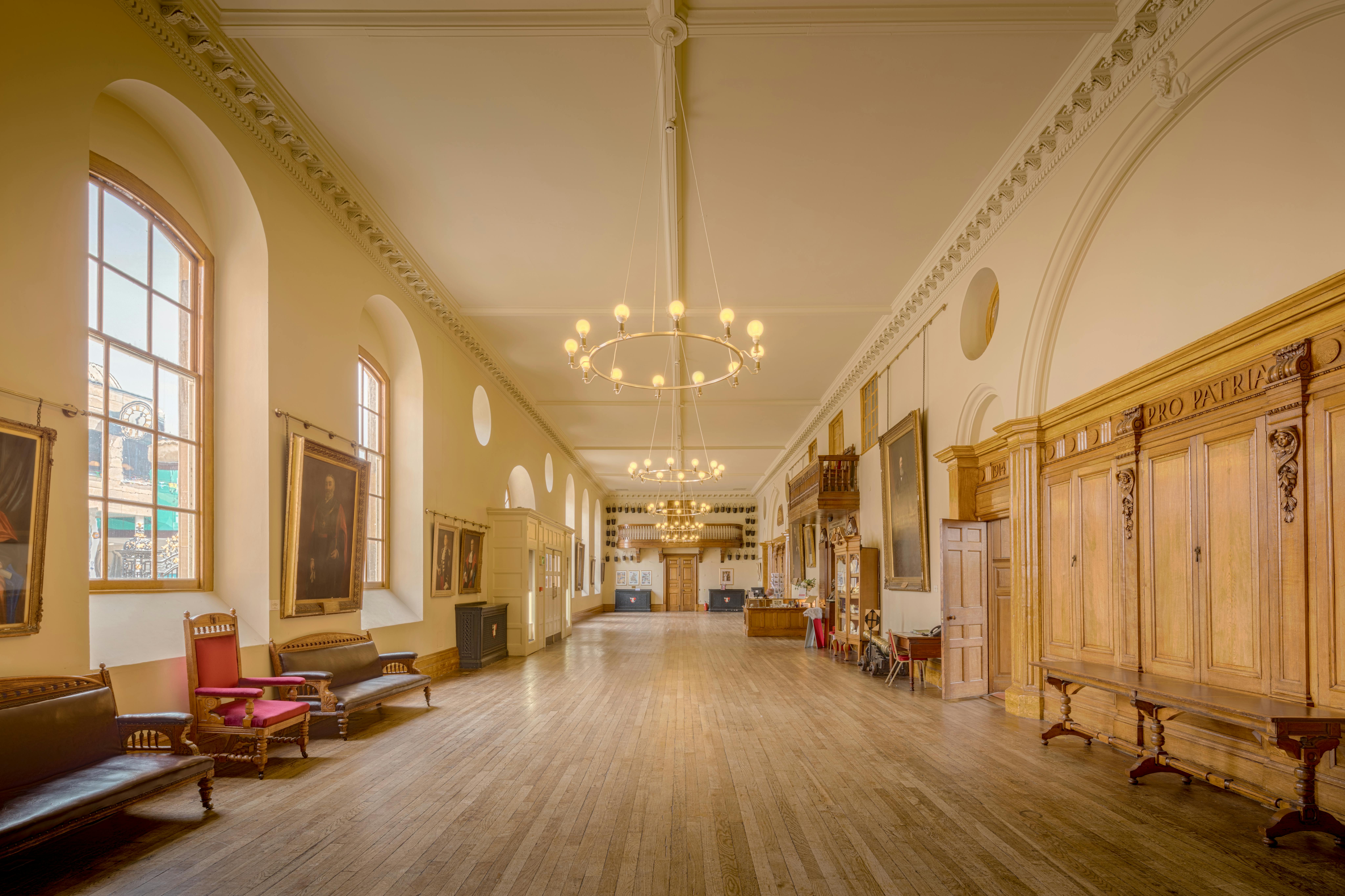 Explore the elegant and historic interior of Worcester Guildhall, a landmark in England.