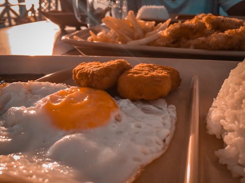 Free stock photo of breakfast, chicken nuggets, eggs