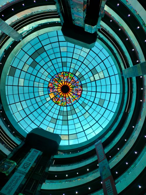 Free Stunning glass dome ceiling view from a shopping mall in Dhaka, Bangladesh. Stock Photo