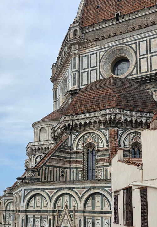 Free Stunning architectural details of the Florence Cathedral in Italy, showcasing its iconic dome. Stock Photo