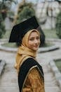 Woman Wearing Black Square Academic Cap