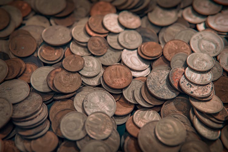 Silver And Gold Round Coins