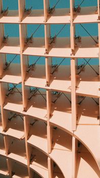 Close-up view of the Metropol Parasol's lattice structure in Seville.