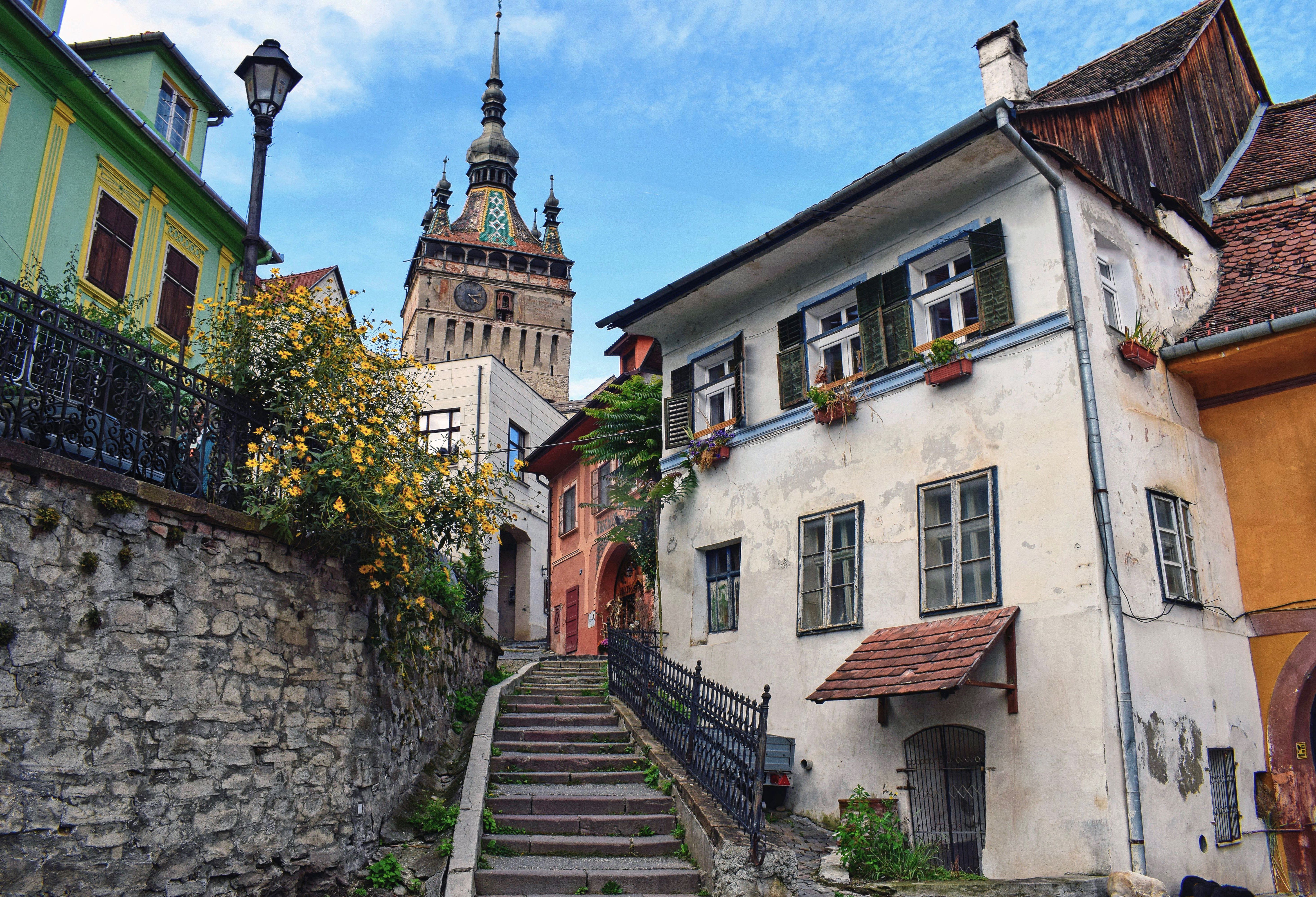 sighisoara clock tower medieval citadel transylvania romania historic UNESCO