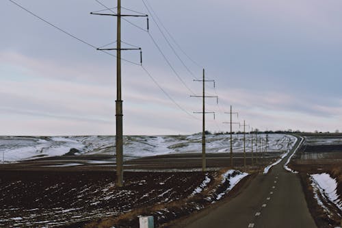 Free Photo of Highway Near Power Lines Stock Photo