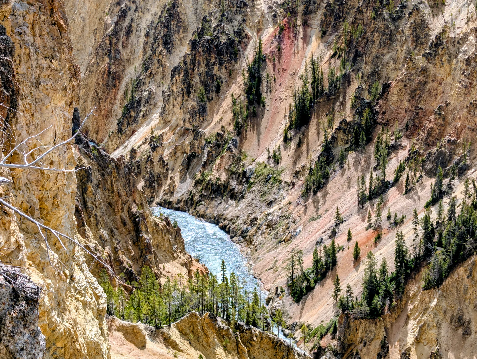 The Gallatin River running through its canyon below Big Sky, Montana The Gallatin River running through its canyon below Big Sky, Montana