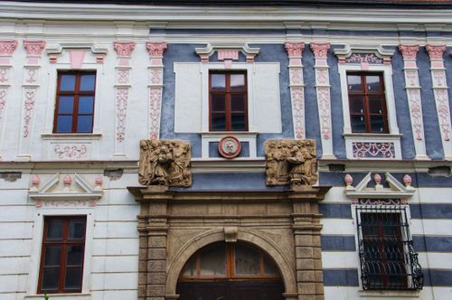 Free Close-up of a historical building's decorative facade with intricate details. Stock Photo