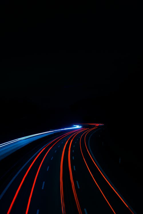 Free Time-Lapse Photo of Light Trails Stock Photo