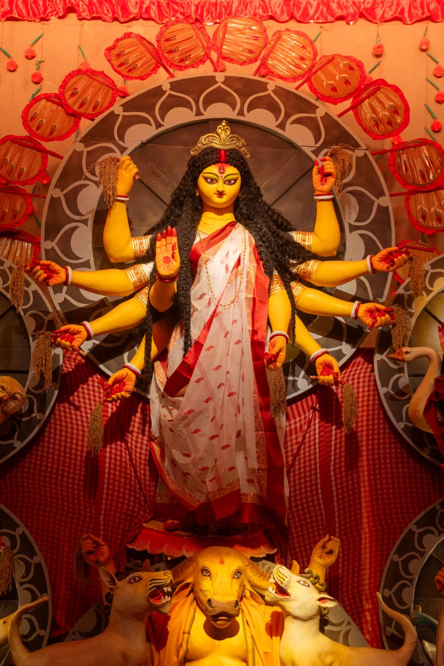 Durga idol at a traditional festival