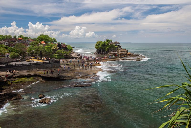 Tanah Lot temple on its sea rock in Bali