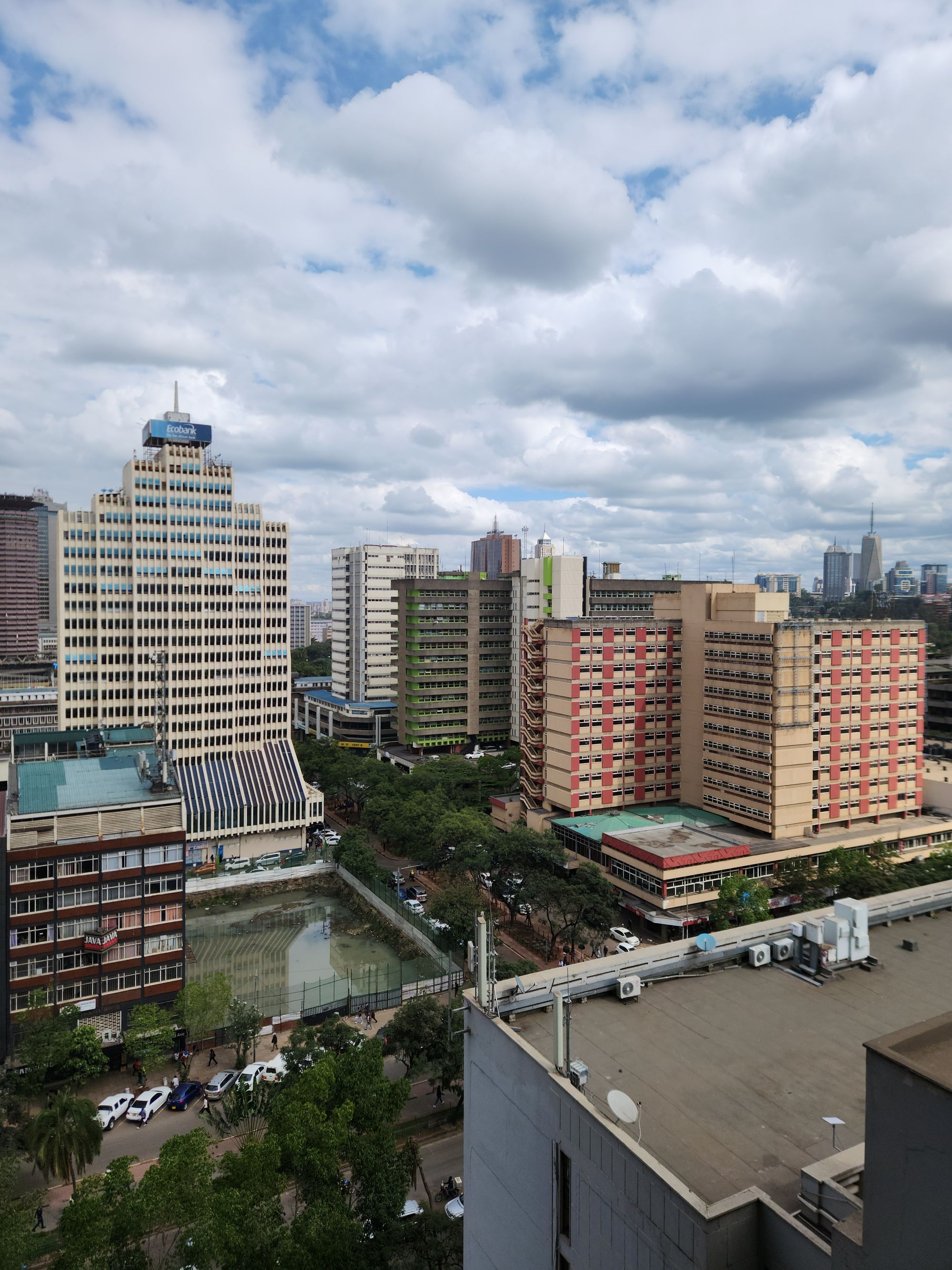 Aerial view of the architecture of central Nairobi