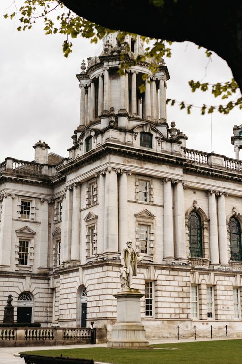 Free Beautiful view of Belfast City Hall showcasing its grand architecture on a cloudy day. Stock Photo
