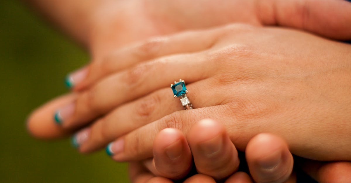Free stock photo of Blue ring, engagement ring, holding hands