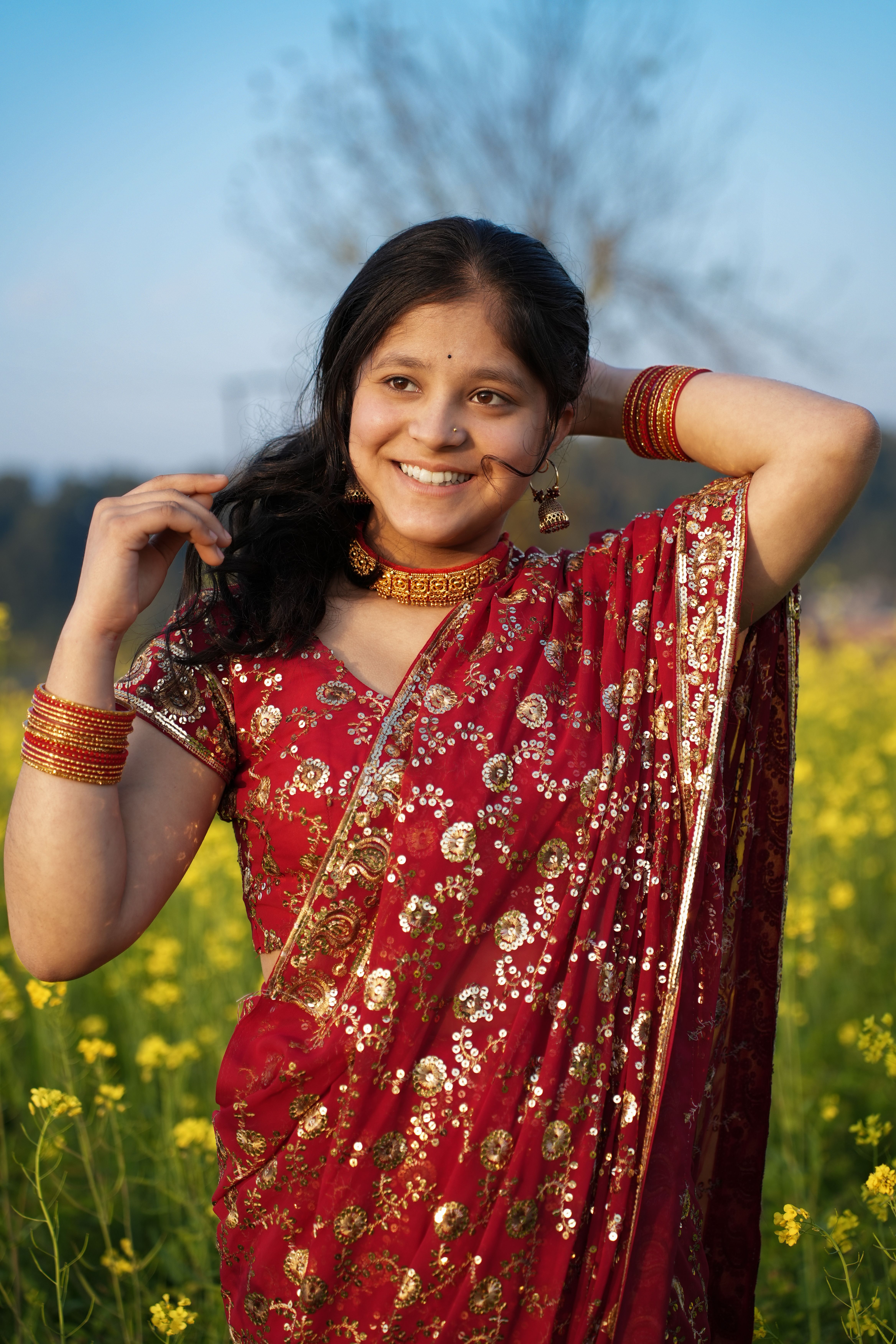 Smiling healthy woman outdoors