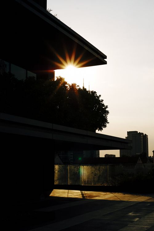Free Silhouette of modern architecture with sunset in Vietnam, capturing urban tranquility. Stock Photo