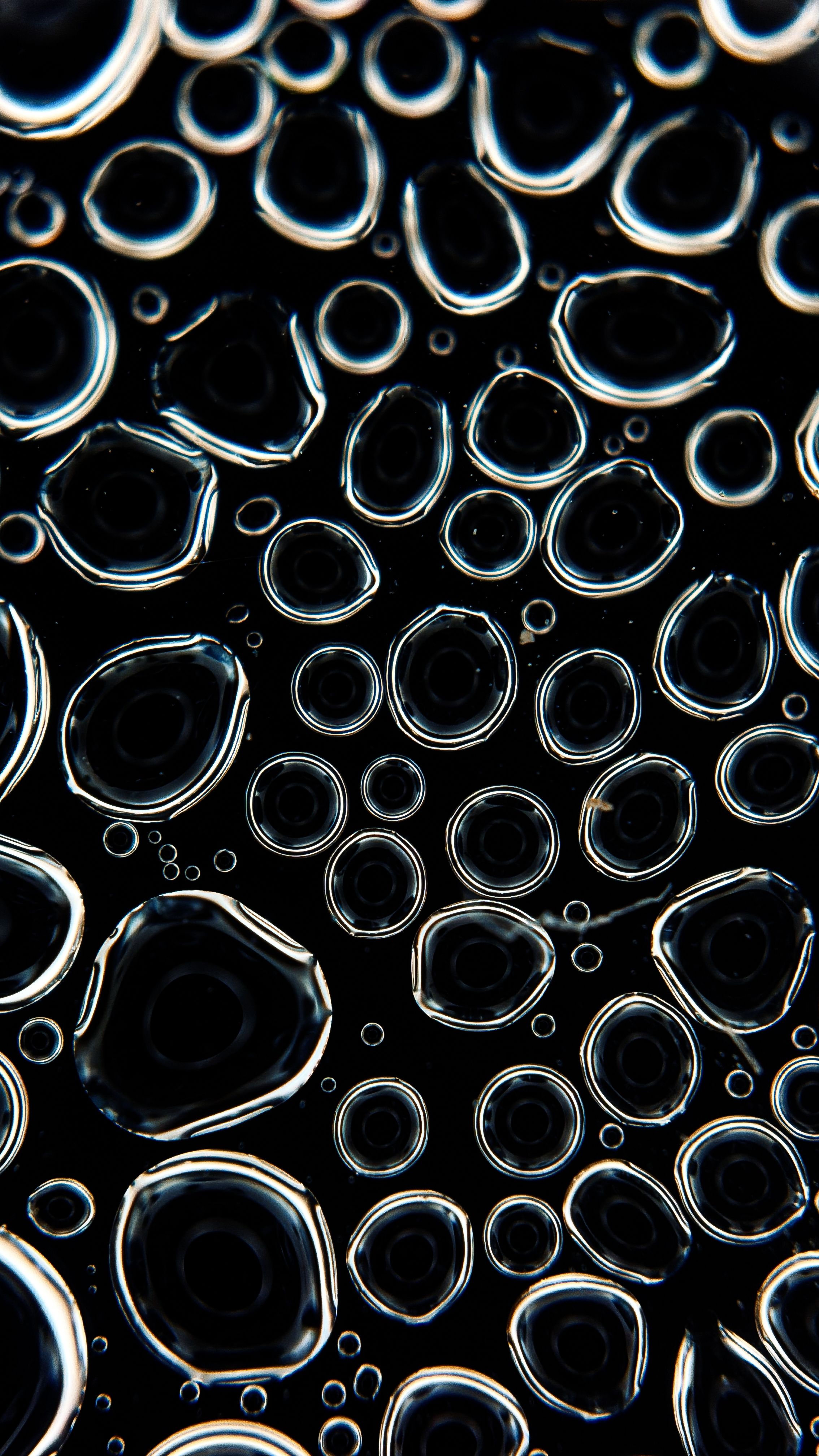 Intriguing macro shot capturing detailed surface tension patterns in water bubbles.. intriguing, macro, shot