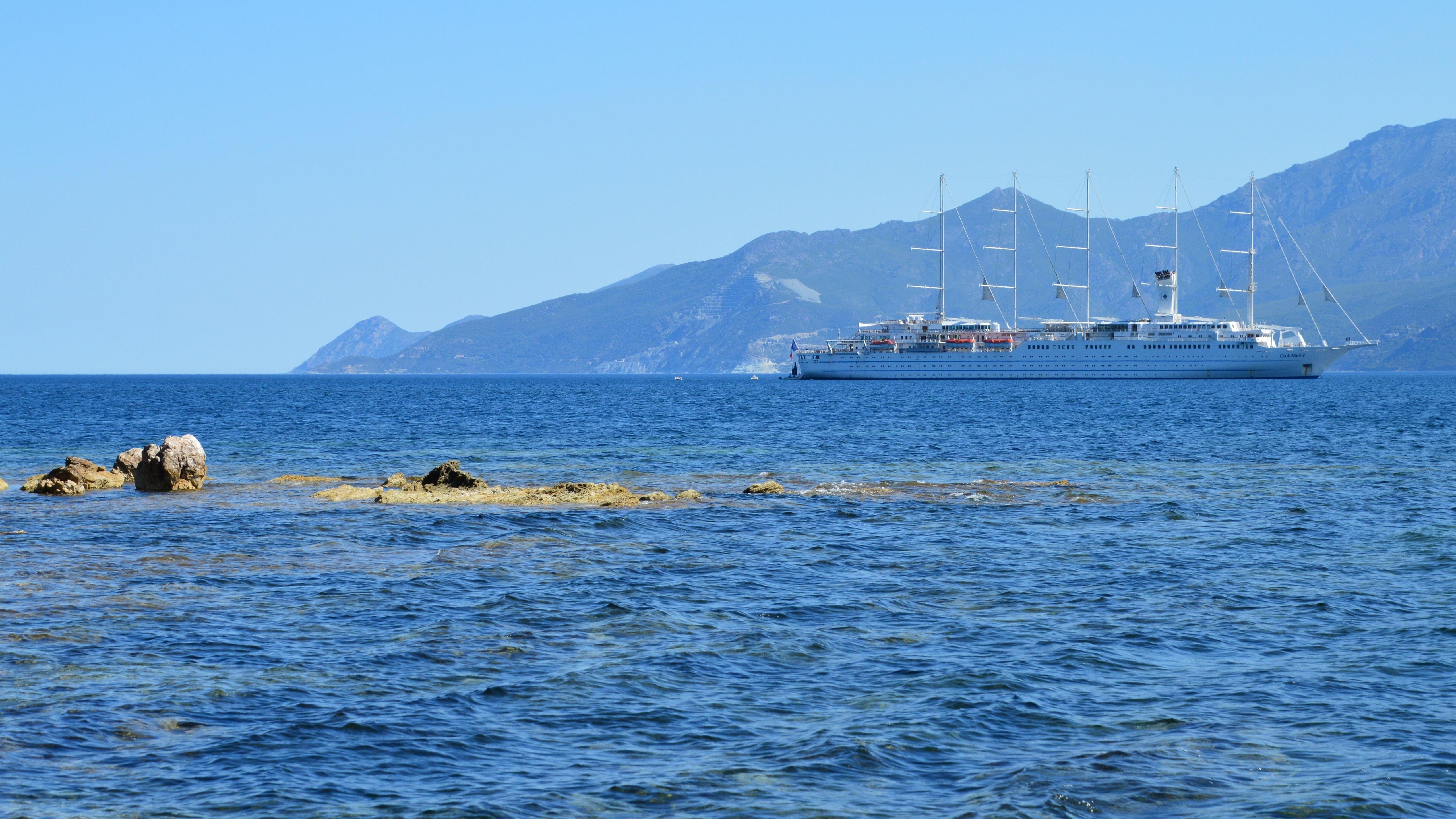 Luxury Cruise Ship in Saint-Florent Waters