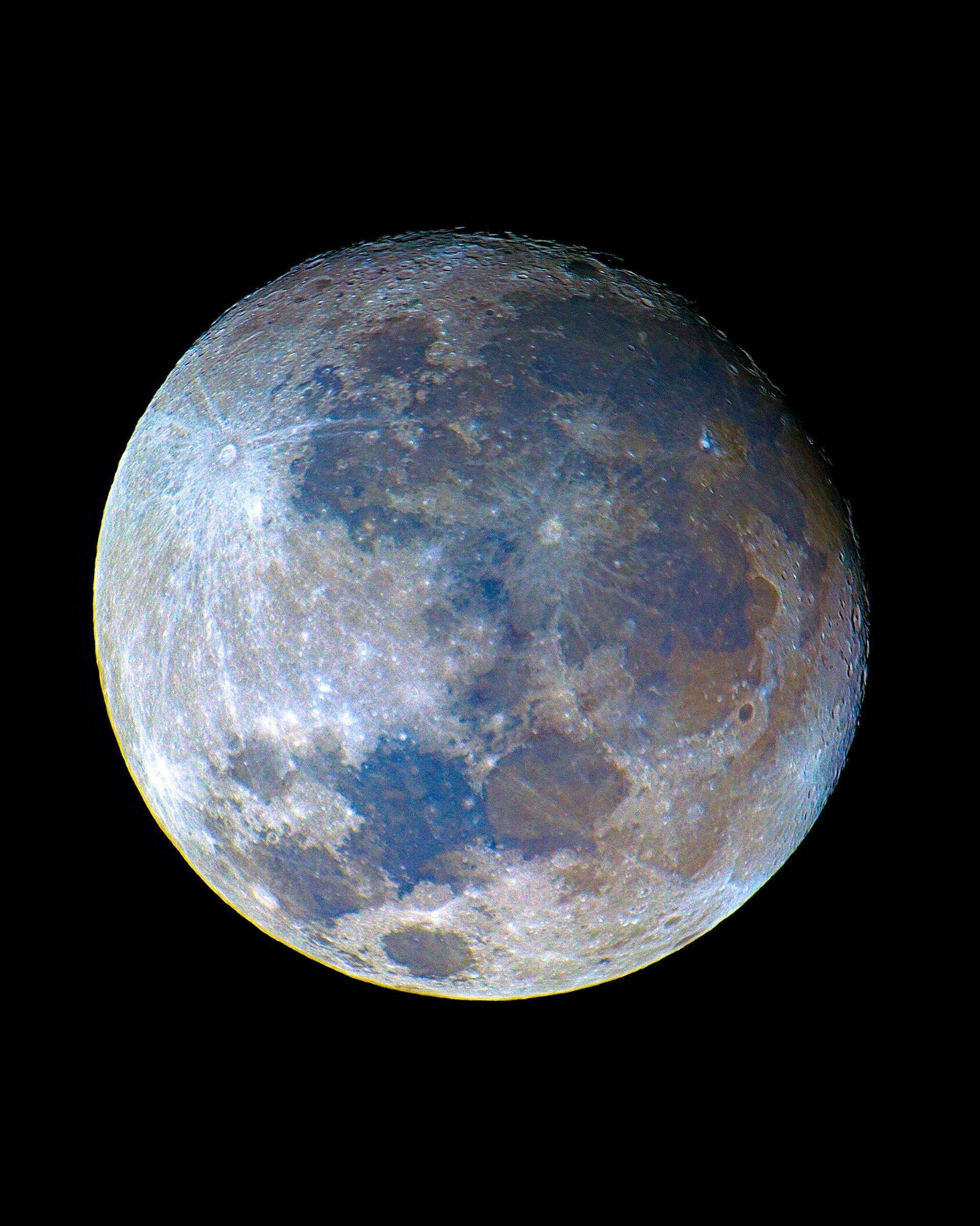 Vivid high-resolution image of the full moon against a dark clear sky.