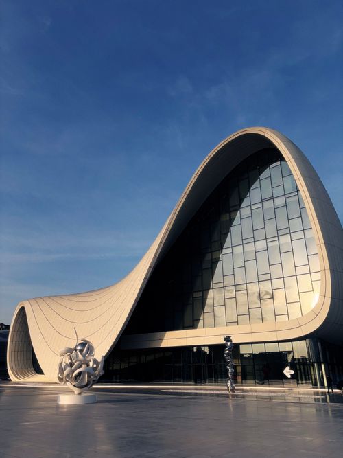 Free Stunning modern architecture of Heydar Aliyev Center in Baku, Azerbaijan. Stock Photo