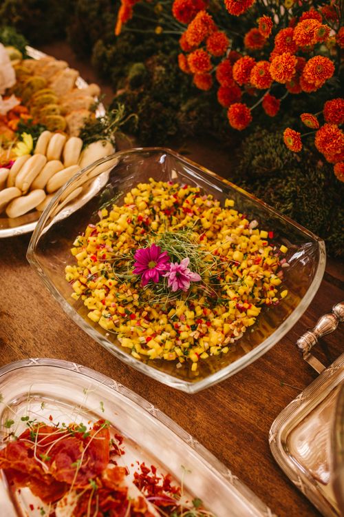 Free Vibrant display of gourmet dishes at an elegant wedding reception. Stock Photo