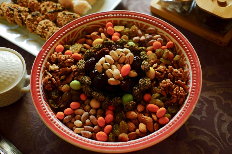 crunchy dried edamame in a small bowl