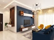 班加罗尔的客厅内部设计现代舒适，装饰优雅