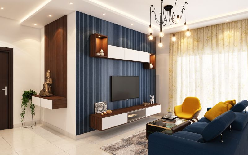 Şık dekorasyonlu modern oturma odası