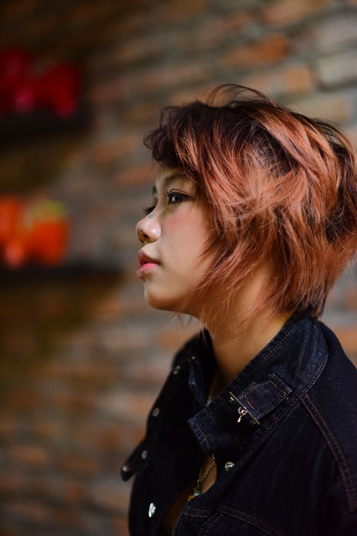 Mila Textured Crop Wig in warm chestnut