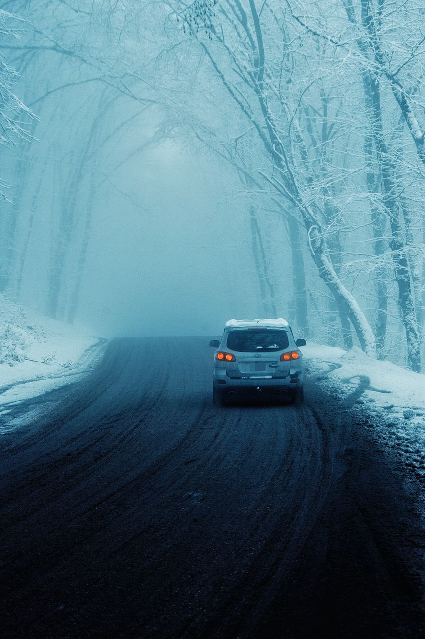 Car in winter snow