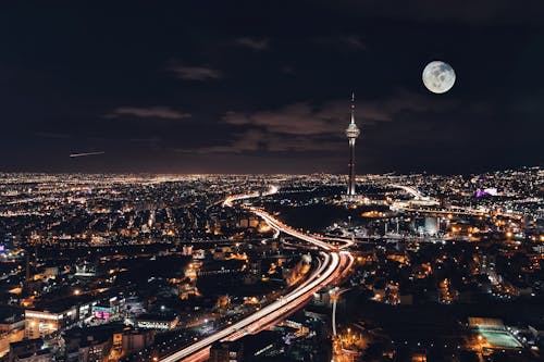 Photo of a City at Night