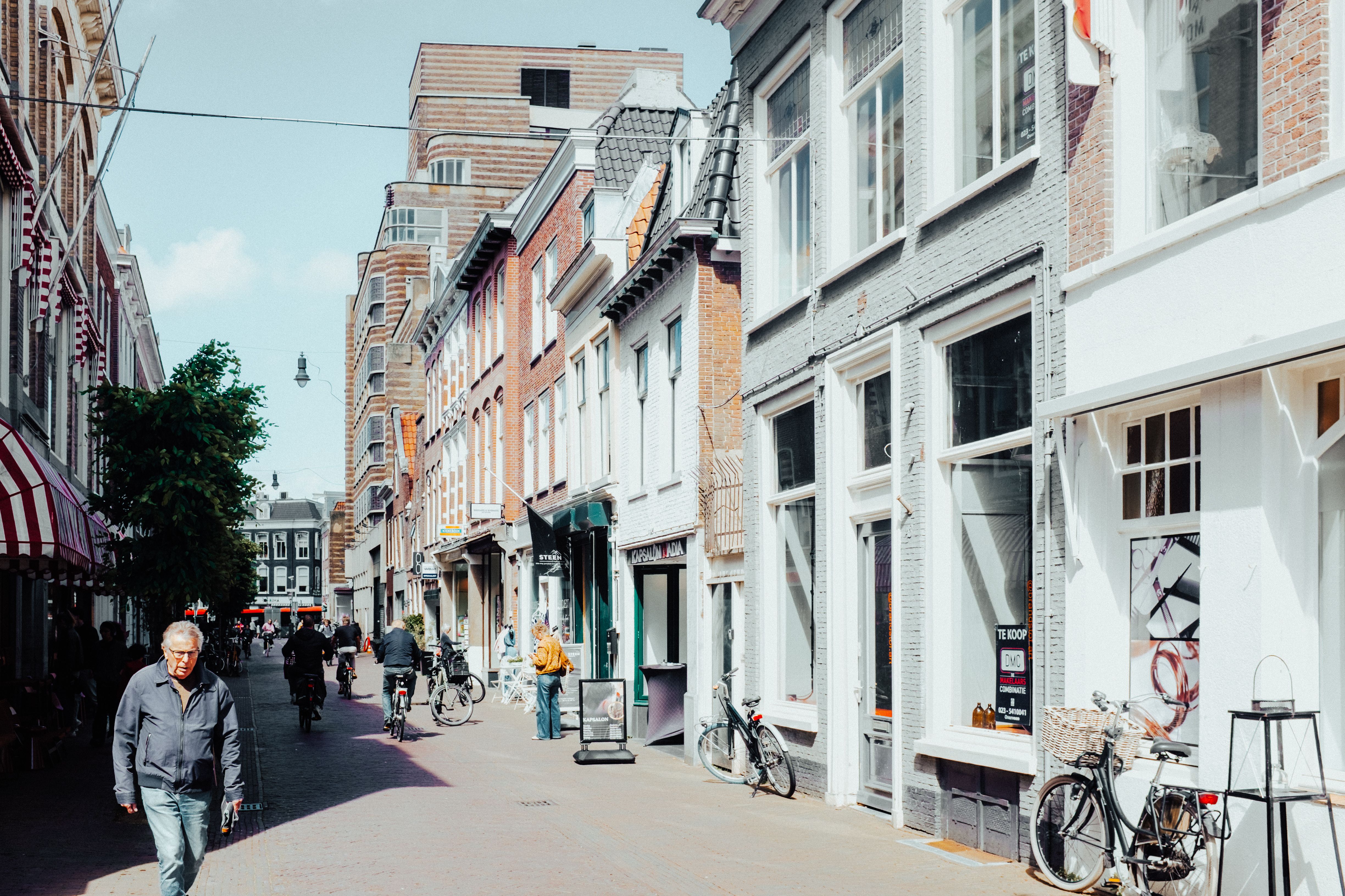 Fietser op Nederlandse landweg