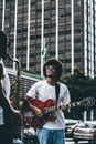 Man Playing Jazz Guitar