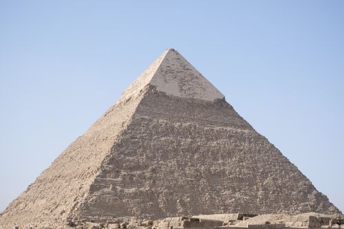 Free Stunning view of the Pyramid of Khafre under a clear blue sky in Giza, Egypt. Stock Photo