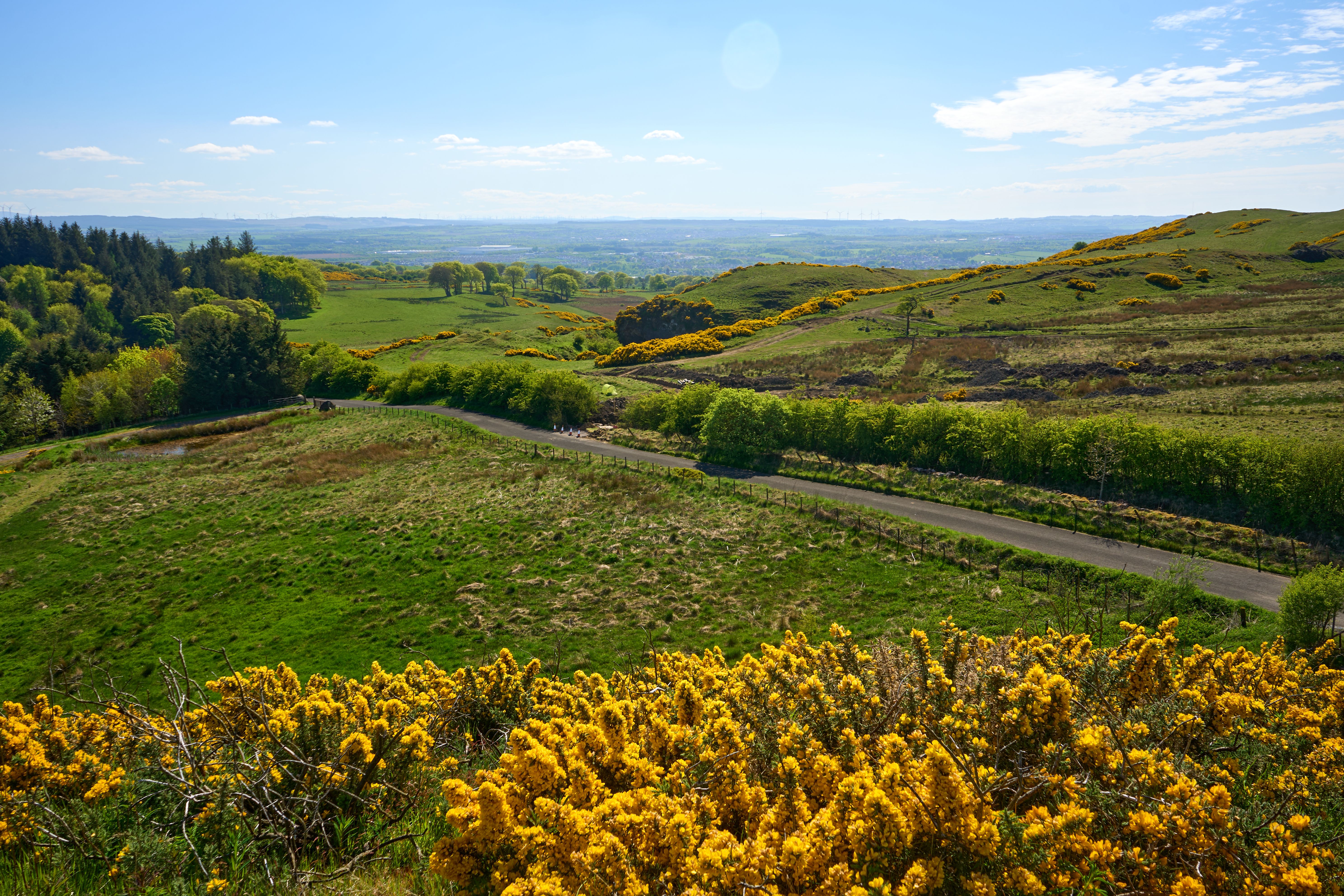 Scottish countryside with rolling hills