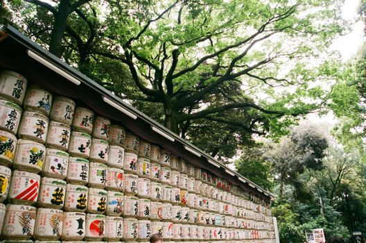 Barrels of Sake at Meiji Shrine