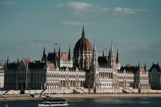 Stunning view of the Hungarian Parliament in Budapest along the Danube River.