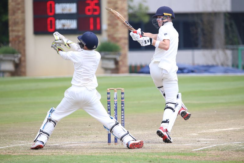Batsman and wicketkeeper in action