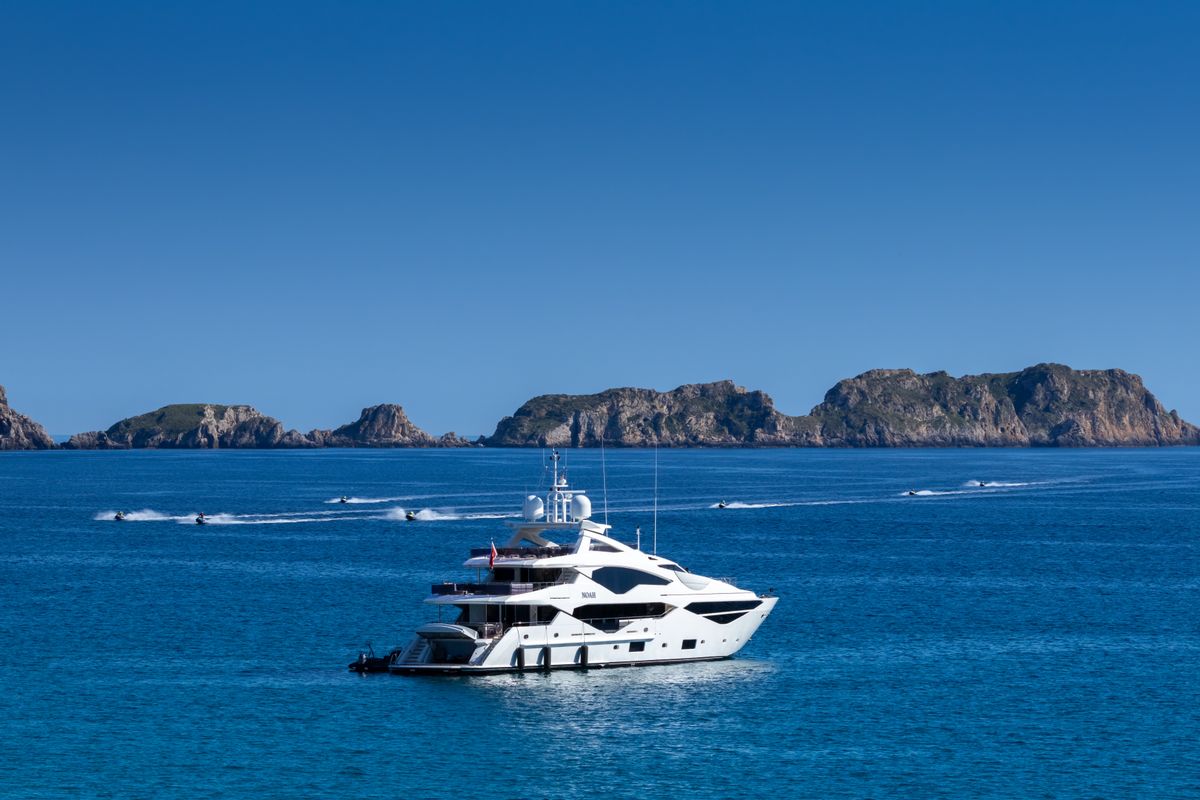 Luxury yacht at sea