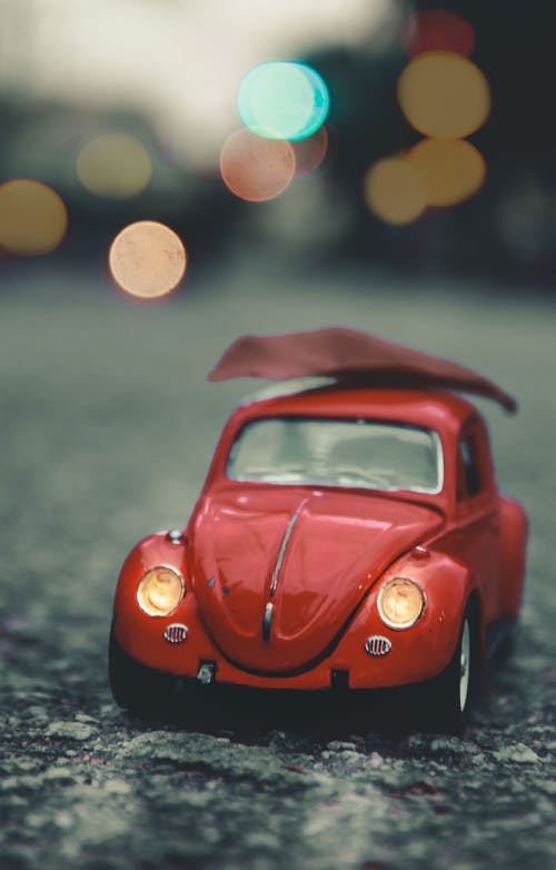 Red Volkswagen Beetle Scale Model