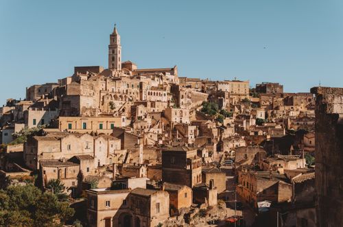 Free Explore the historic architecture of Matera, Italy, with its unique stone buildings and stunning views. Stock Photo