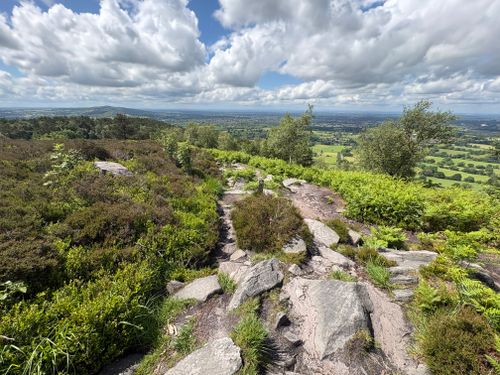 Free Breathtaking panoramic landscape of Cheshire plain from the hills, captured in vibrant summer colors. Stock Photo