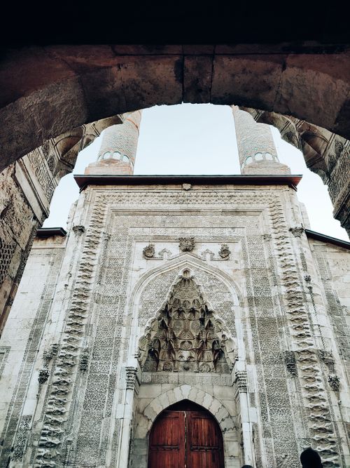 Free Beautiful Seljuk stonework of the iconic Gök Medrese in Sivas, Türkiye. Stock Photo