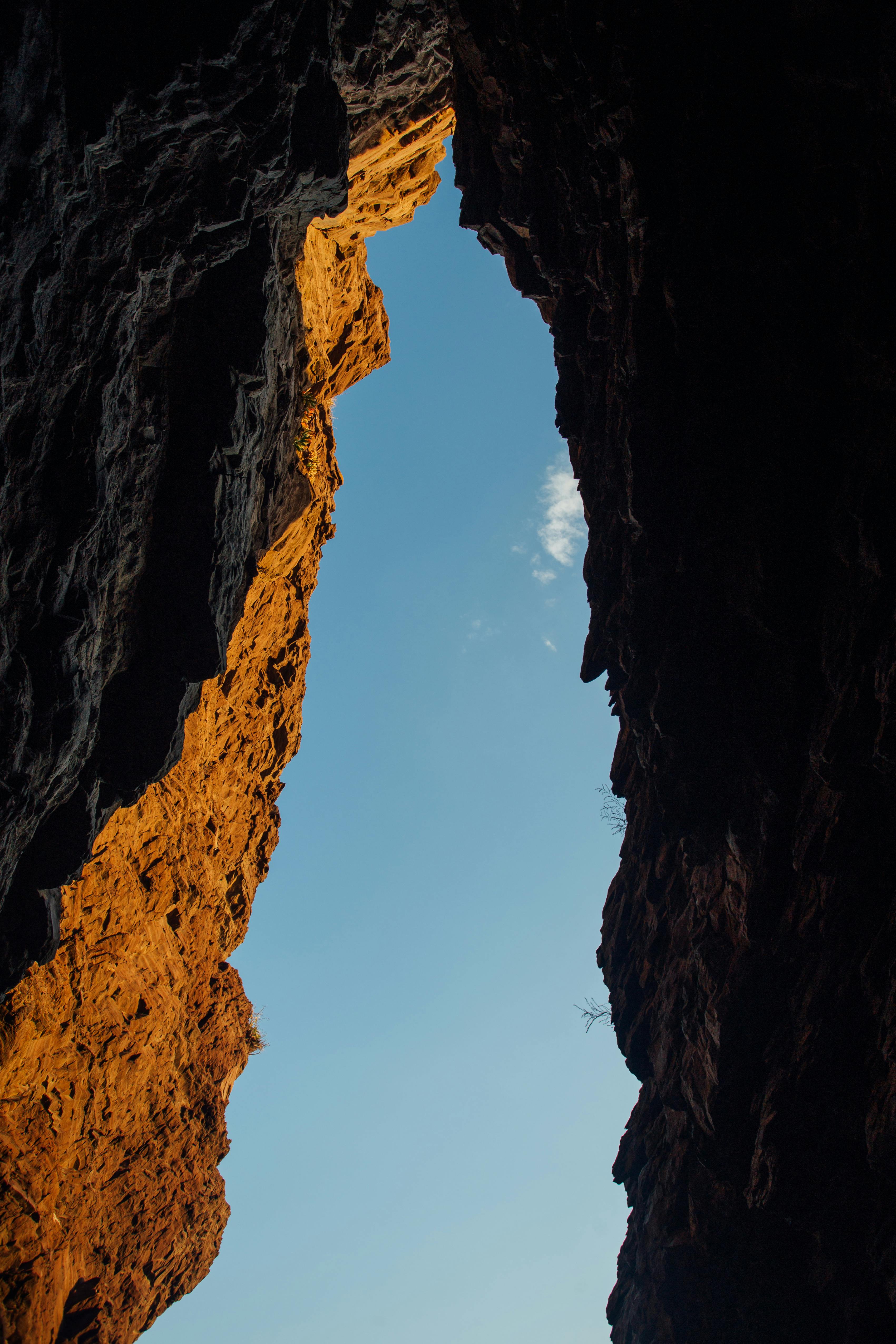 high angle photography of brown mountain