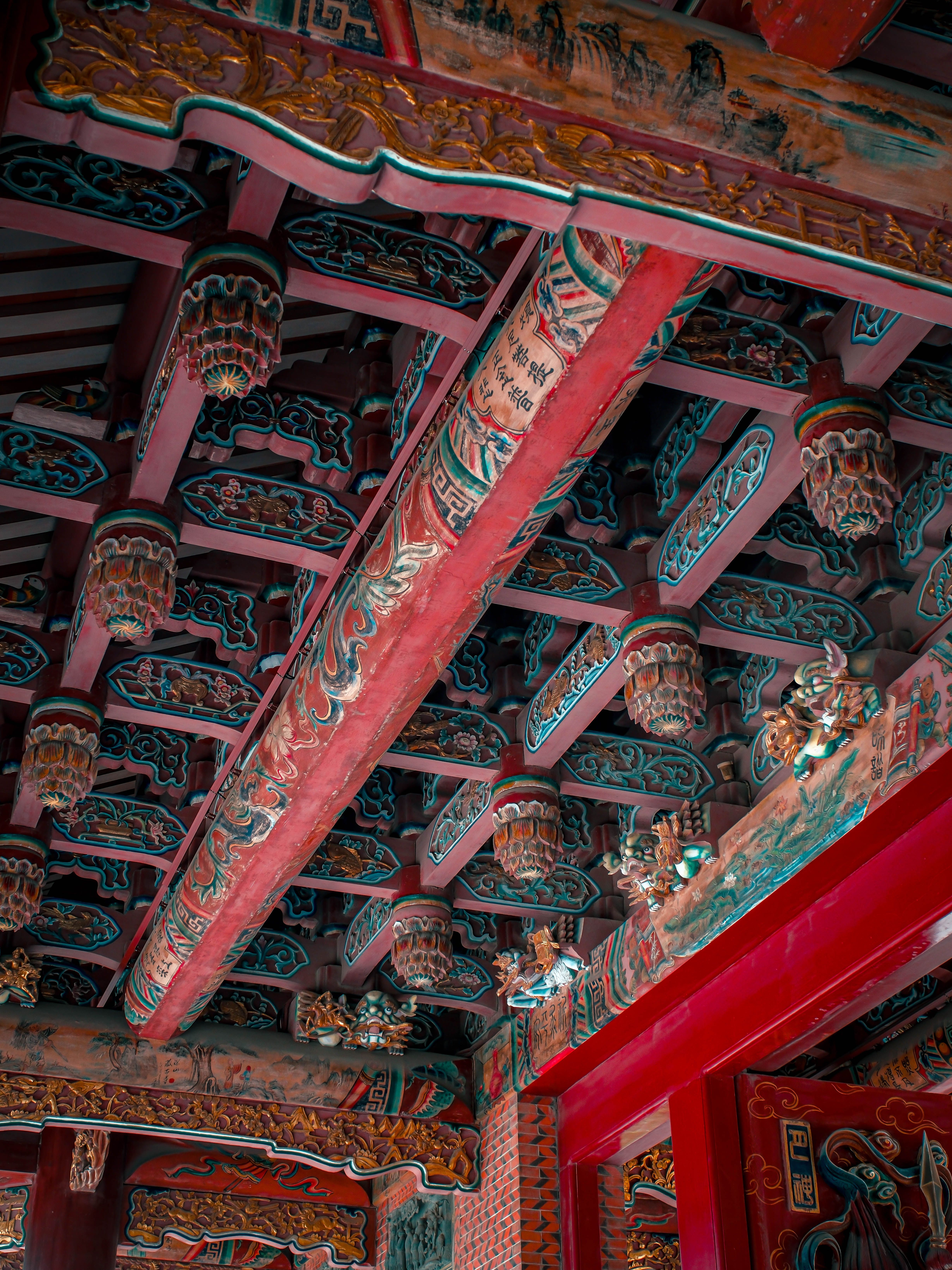 Intricate Traditional Temple Ceiling Design · Free Stock Photo