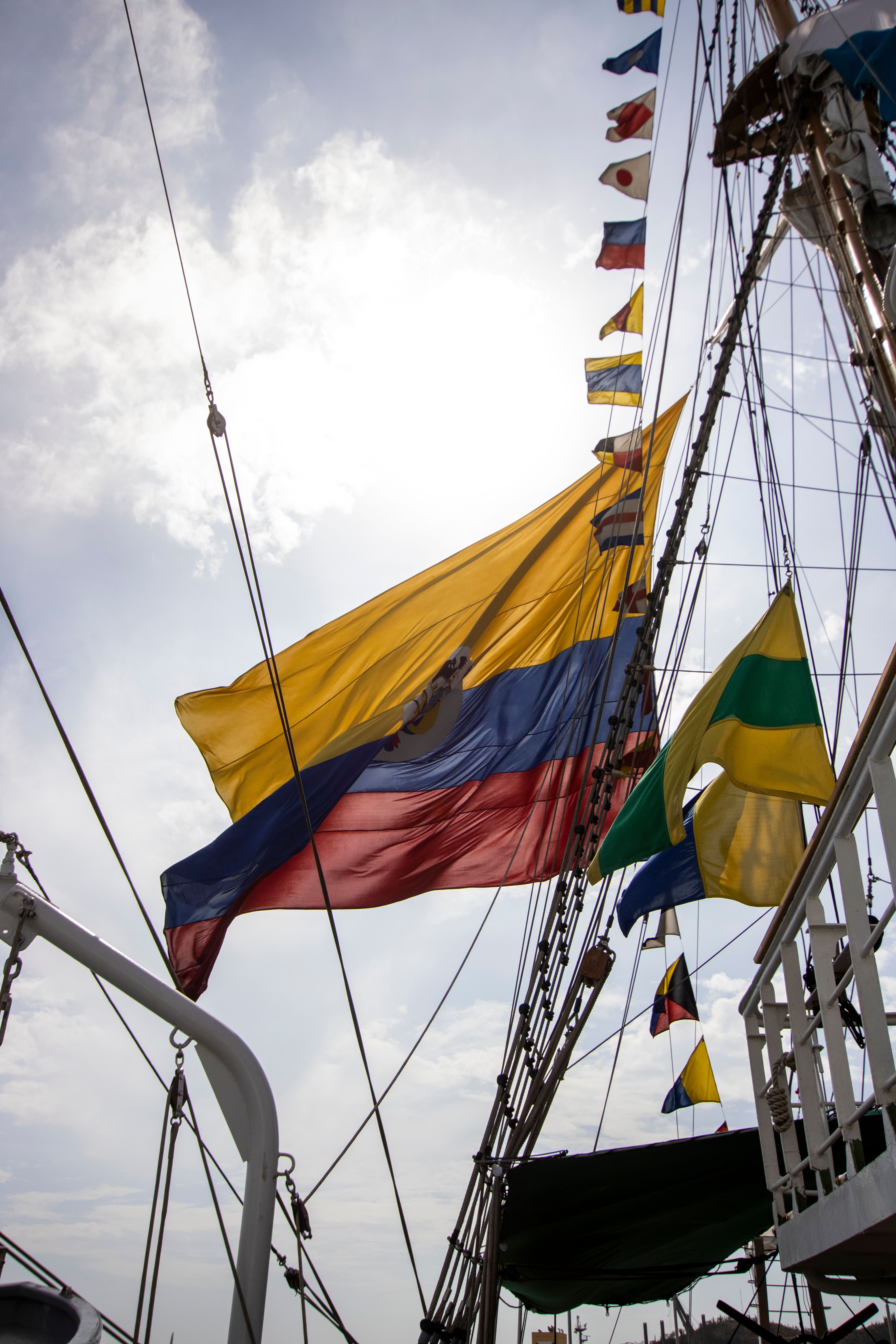 Colorful Sailing Flags and Ropes on a Ship · Free Stock Photo